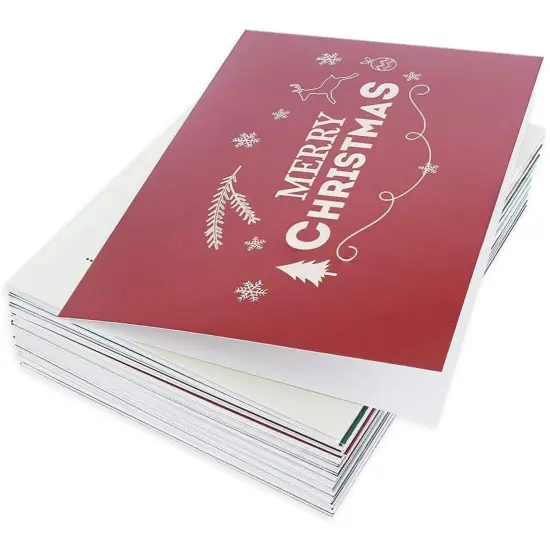 48-Pack Merry Christmas Cards with Envelopes for Holiday Wishes, 4x6 Festive Season Greeting Card for Xmas, 6 Retro Modern Designs {5}