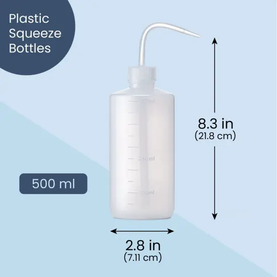 3-Pack Plastic Squeeze Bottles, Squirt Container with Angle Bent Tip, 16 oz Clear {2}