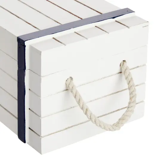 Nautical Box Set, Beach Theme Wooden Jewelry Boxes for Ocean Decor (3 Sizes) Grey {7}
