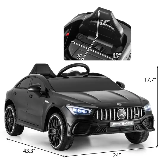 12V Mercedes-Benz AMG CLA 45 Kids Ride-On Car with Remote Control & LED Lights Black {4}