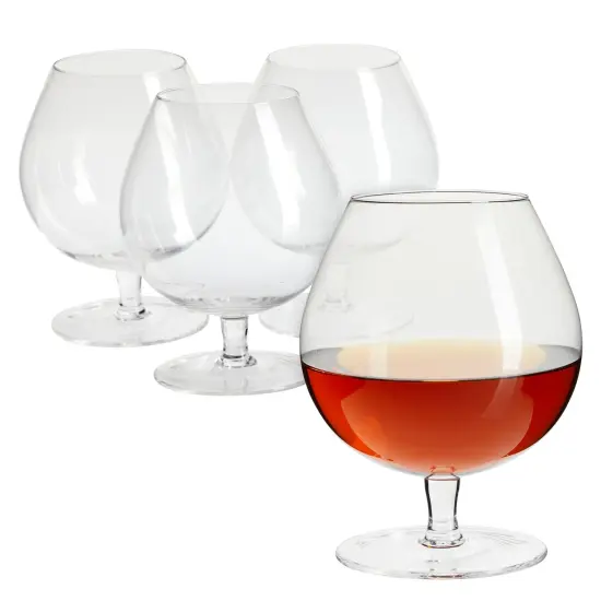 30oz Whiskey and Cognac Glasses Set of 4, Clear Brandy Sniffers for Cocktails, Spirits, Beer (4 x 6 In) {1}
