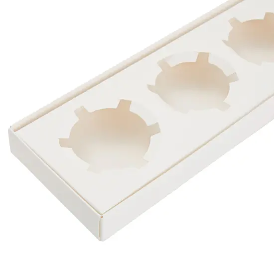 12 Pack Clear Cupcake Boxes with Gold Rope Handle and White Inserts, 4 Compartments (12.7 x 4.7 x 3.6 In) {5}