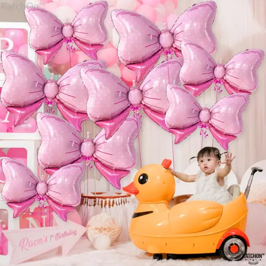 Giant Pink Bow Balloons (Pink Bowtie) {6}