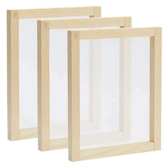 3 Pack Wood Silk Screen Printing Frame Kit for Beginners and Kids, 8x10 Wood Frame, 110 White Mesh Brown {1}