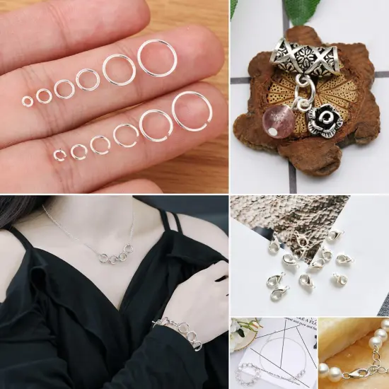 Jump Rings and Jewelry Pliers for Jewelry Making, Cridoz Jewelry Repair Kit with 1520Pcs Silver Jump Rings and 3Pcs Jewelry Pliers for Earrings, Necklaces, Rings, Bracelets and Jewelry Making Supplies {2}