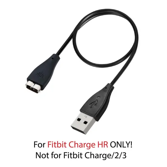 Insten USB Charging Cable Compatible with Fitbit Charge HR Fitness Tracker, Black, 9.5 in {2}