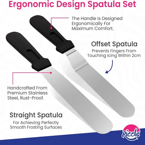 88 pcs Cake Decorating Kit with Cake Turntable - Includes 50 Disposable + 2 Reusable Piping Bags and Tips Set, 24 Icing Piping Tips, 2 Spatulas, 3 Icing Comb Scraper, Baking Supplies {4}