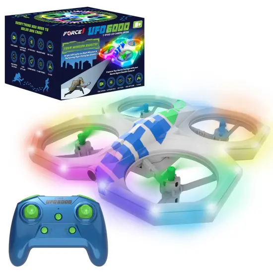 Force1 UFO 6000 Mini RC Stunt Aerial Drone, Multicolor LED Lights with Camera {1}
