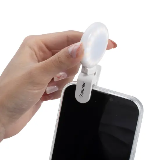 2" LED 360° Mini Ring Light with Clip for Photo, Video, Phone, Laptop Dimmable, 3 Switchable Modes, 20 Beads, Rechargeable Micro USB (White) {4}