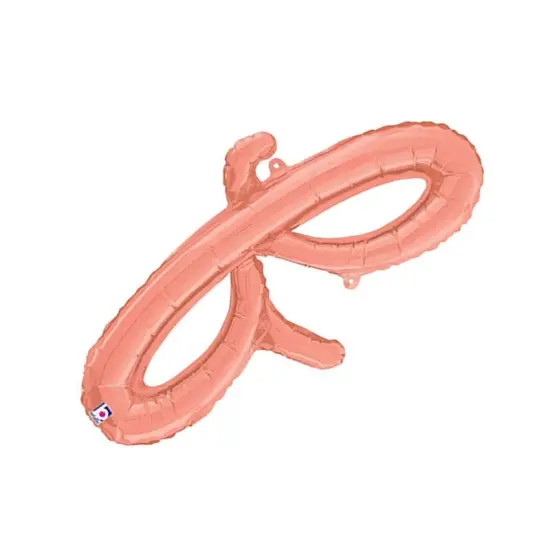 Betallic&reg; 24 inch Script Letter F Rose Gold Air Fill Only Balloon {5}