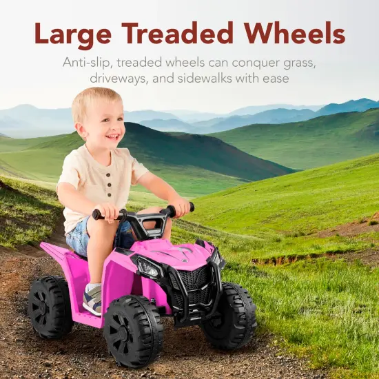Best Choice Products 6V Kids Ride-On 4-Wheeler Quad ATV Car w/ 1.8mph Max Speed, Treaded Tires Pink {5}