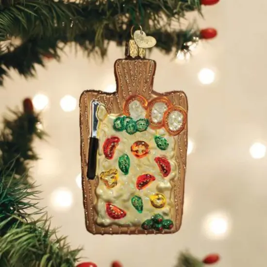 Old World Christmas 4.5 Inch Butter Board Christmas Tree Ornament , Ornament Cutting Board Condiment Salts Edibles Multicolored {3}