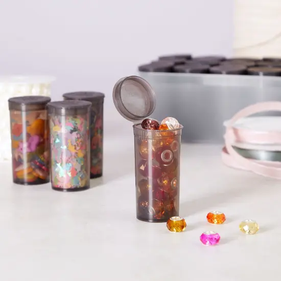 50 Pack Empty Pill Bottles with Caps - 13 Dram Medicine Containers, Prescription Vials with Lids (Black) {2}