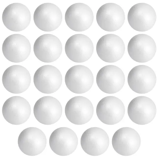 24 Pack 3 Inch Foam Balls for Crafts, Smooth Polystyrene Spheres for DIY Decorations, Classroom Projects {1}
