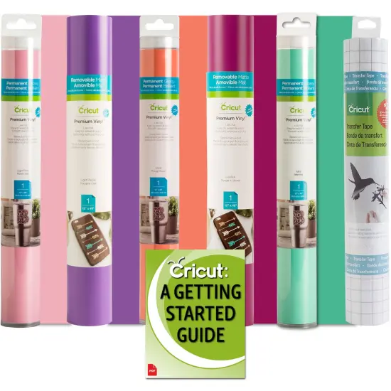 Cricut Premium Vinyl Rolls and Transfer Tape Bundle, Lover, 6 Count {1}