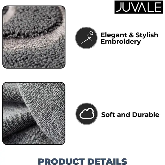 2 Pack Letter O Monogrammed Hand Towels, Gray Cotton Hand Towels with Silver Embroidered Initial O for Wedding Gift, Bridal Shower, Baby Shower, Anniversary (16 x 30 Inches) Grey {3}