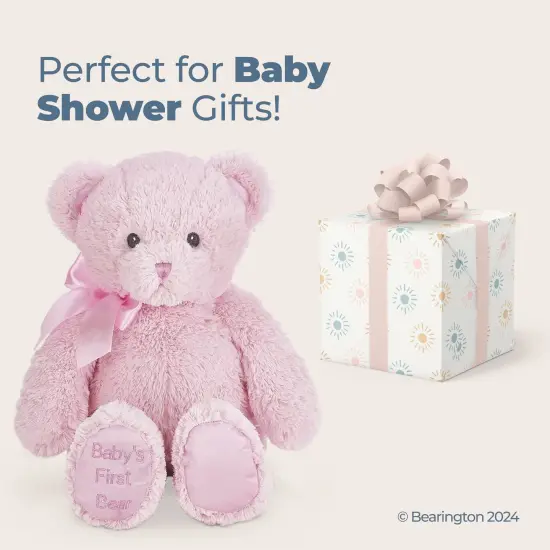 Bearington Baby's First Teddy Bear Plush, Pink, 12 Inch Stuffed Animal for Girls, For Ages 0-14 {5}
