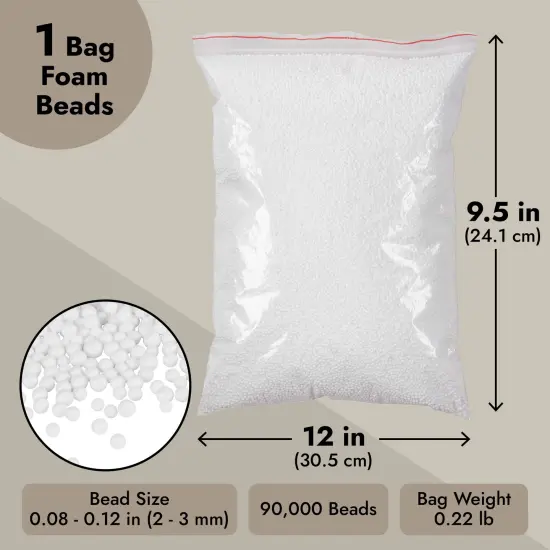90,000 Pieces Foam Beads for Slime, White Polystyrene Beads for Kids DIY Craft, Party Decoration (0.08-0.12 in) {3}
