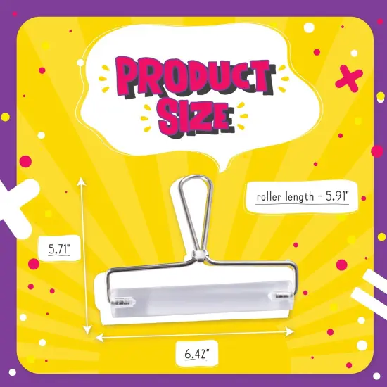 Acrylic Polymer Clay Roller, Slab Rolling Pin with Handle for Arts and Crafts, 6 in Clear {6}