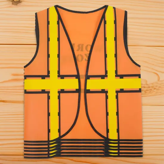 BLUE PANDA 6 Set Construction Worker Costume, Kids Construction Vest and Kids Hard Hat for Dress-Up, Construction Theme Birthday Party, or Halloween Costume, For Ages 3-14 Multicolor {4}