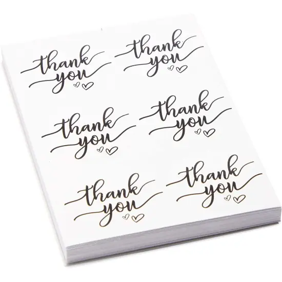 Polka Dot Goodie Bags, Thank You Stickers for Party Favors (White, 4 in, 250 Pack) {5}