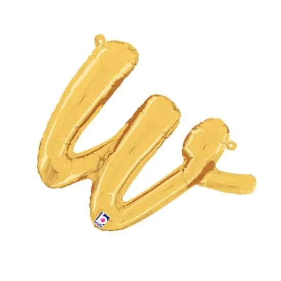 Betallic&reg; 14 inch Script Letter W Gold Air Fill Only {3}