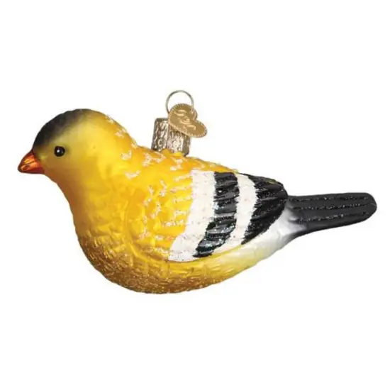 Old World Christmas 2.25 In American Goldfinch. Christmas Tree Ornament , Ornament Bird Symbol Happiness Yellow {1}