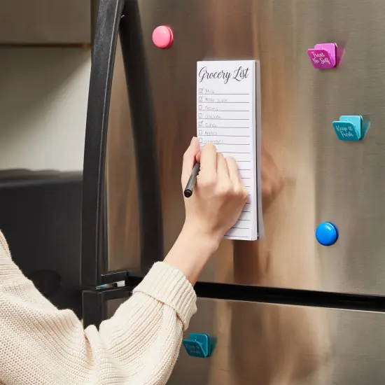 6-Pack Grocery List Magnet Pad for Fridge, To-Do Planner, Things To Buy, Things To Do Shopping Notepad for Locker, Filing Cabinet, Appointment Reminders, Meal Plans (3.5x9 in) White {3}