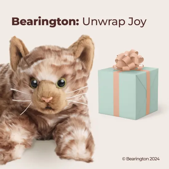 Bearington Collection Louie Cat 15 In Stuffed Animals Tabby Cat Plush Toy - Stuffed Cats That Look Real - Plushies for Kids, For Ages 3-14 Brown {5}