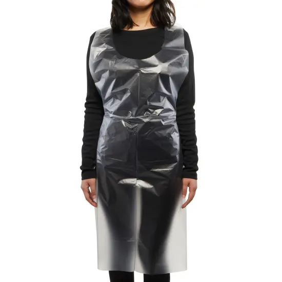 200 Pack Disposable Salon Aprons for Hair Stylist, Barber Shop, Artists, Groomers, One Size Clear Plastic Smocks (45.3 x 27.5 In) {3}