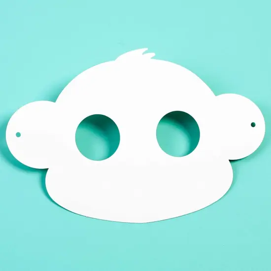 Bright Creations 3.8" x 5.9" Blank DIY Paper Monkey Mask with Elastic Band for Kids Costume Party (48 Pack, White) {5}