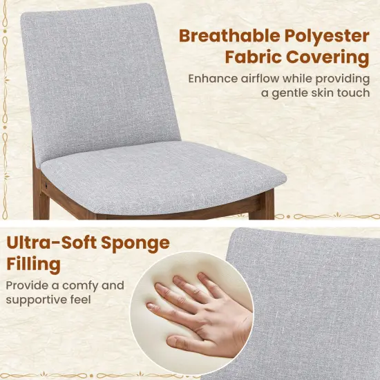 Set of 2 Wooden Dining Chairs Upholstered with High Curved Back-Walnut {6}