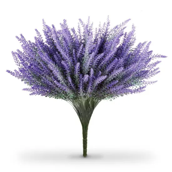 Butterfly Craze Lifelike Artificial Lavender Plants - Perfect for Crafting, Home Decor, and Weddings, Pair with Fake/Dried Flowers like Purple Roses, Nearly Natural Faux Silk Flowers, 8-Piece Bundle {1}