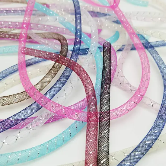 Craft Assorted 13 Colors 26Yards Solid Mesh Tube Deco Flex for Wreaths Crafts (Mix, 3/8"(8mm)) {4}