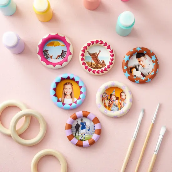 Wooden Rings for Crafts, Macrame, Crochet, Jewelry Making, Natural Unfinished 3 Inch Wood Rings (75mm, 30 Pack) Brown {2}