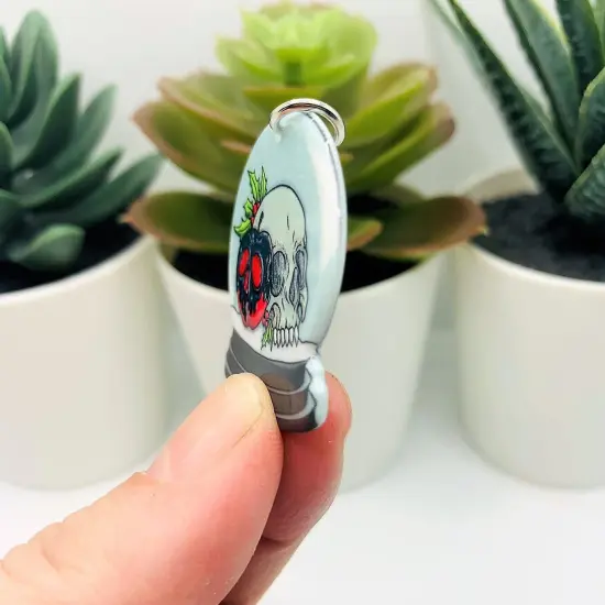 Creepy Christmas Snow Globe Charms, 31x35mm {4}