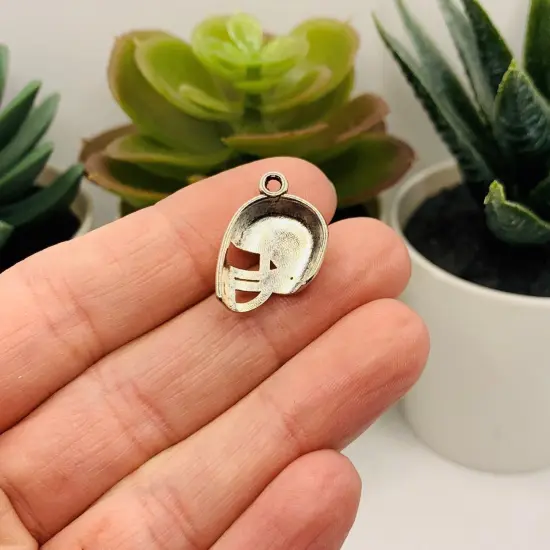 Silver Football Helmet Charms, 19x14mm {3}