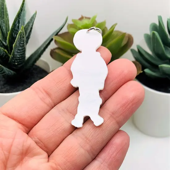 White and Black Crayon Drawing Skeleton Pendant Charms, 52x19mm {3}