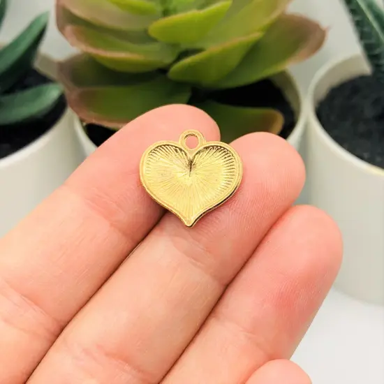American Flag Heart Charms, 17x16mm {3}