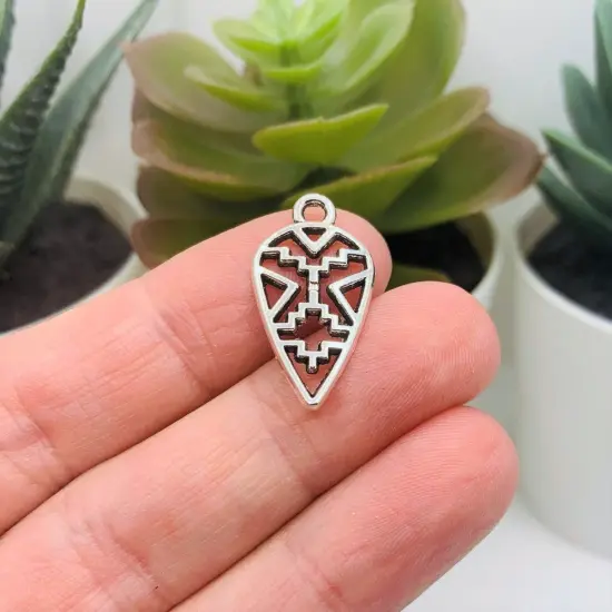 Silver Southwestern Aztec Arrow Charms, 24x13mm {2}