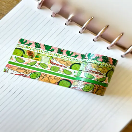 Cinco De Mayo Taco Night Mexican Vacation Chips & Salsa Washi Tape Set May 2025 - W132 {4}