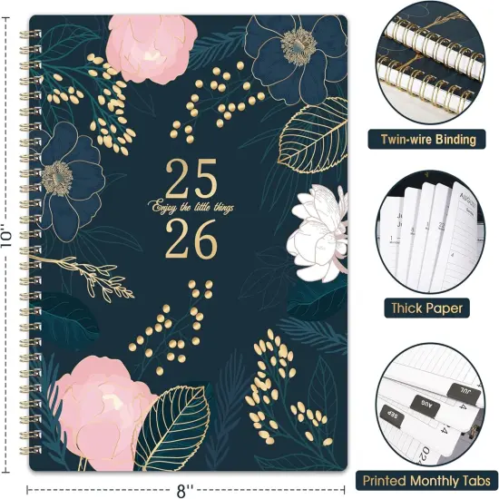 2025-2026 Planner - Planner 2025-2026, July 2025 - June 2026, Weekly & Monthly Spreads, 8'' x 10", Monthly Tabs, Twin-Wire Binding {4}