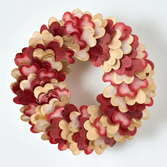 Capiz Heart Valentine's Day Wreath - Wedding Decor - Holiday Tree {1}