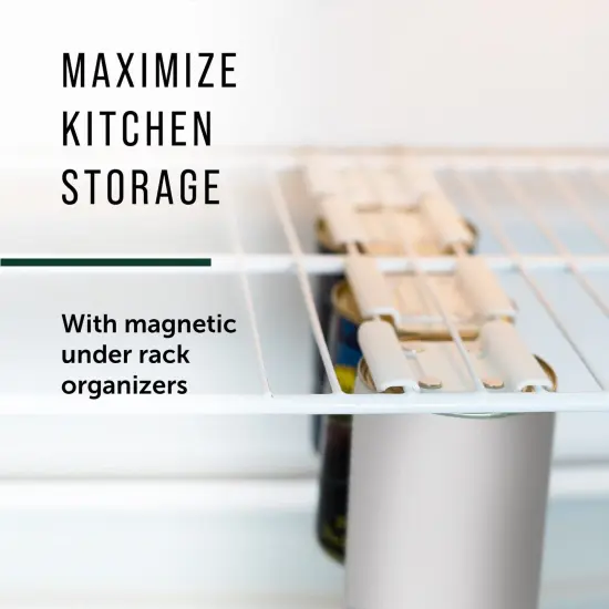 [8-Pack] Magnetic Spice Jar Organizers to Maximize Kitchen Storage - Easy to Install Pantry Organizer - Magnetic Organizer to Reduce Cupboard Clutter - Cabinet Organizers for Wire Racks, 2 3/8 Inch {2}