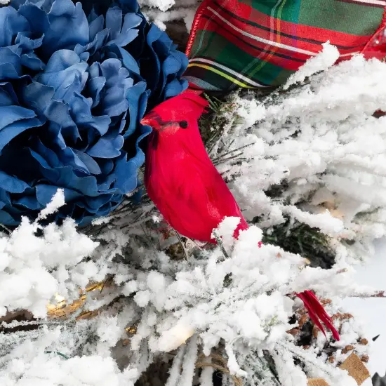 Red Cardinal Ornaments 6ct 3in Artificial Birds Christmas Wreaths {3}
