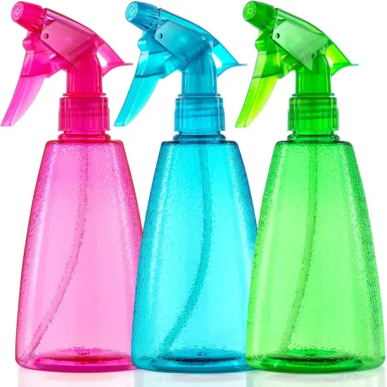 3-Pack 16 Oz Plastic Water Spray Bottle - Red, Blue, Green {1}