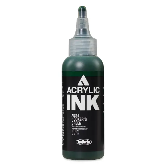 Holbein Acrylic Ink - Hooker's Green, 100 ml {1}