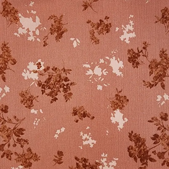 1 Yard Coral Pink Rayon Crepon Fabric Lightweight Crinkle Apparel Fabric 50/52" Wide {2}