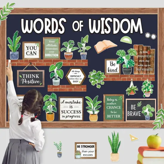 57 Pcs Plant Bulletin Board Set Inspirational Flower Bulletin Board Decoration {2}