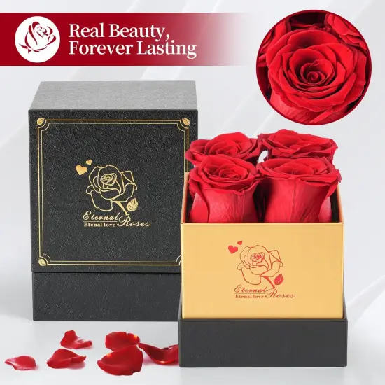 4 Piece Preserved Roses Gift {3}
